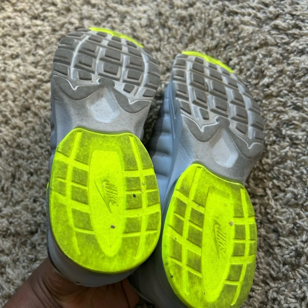 Nike Kids Black and Neon Green Athletic Shoes